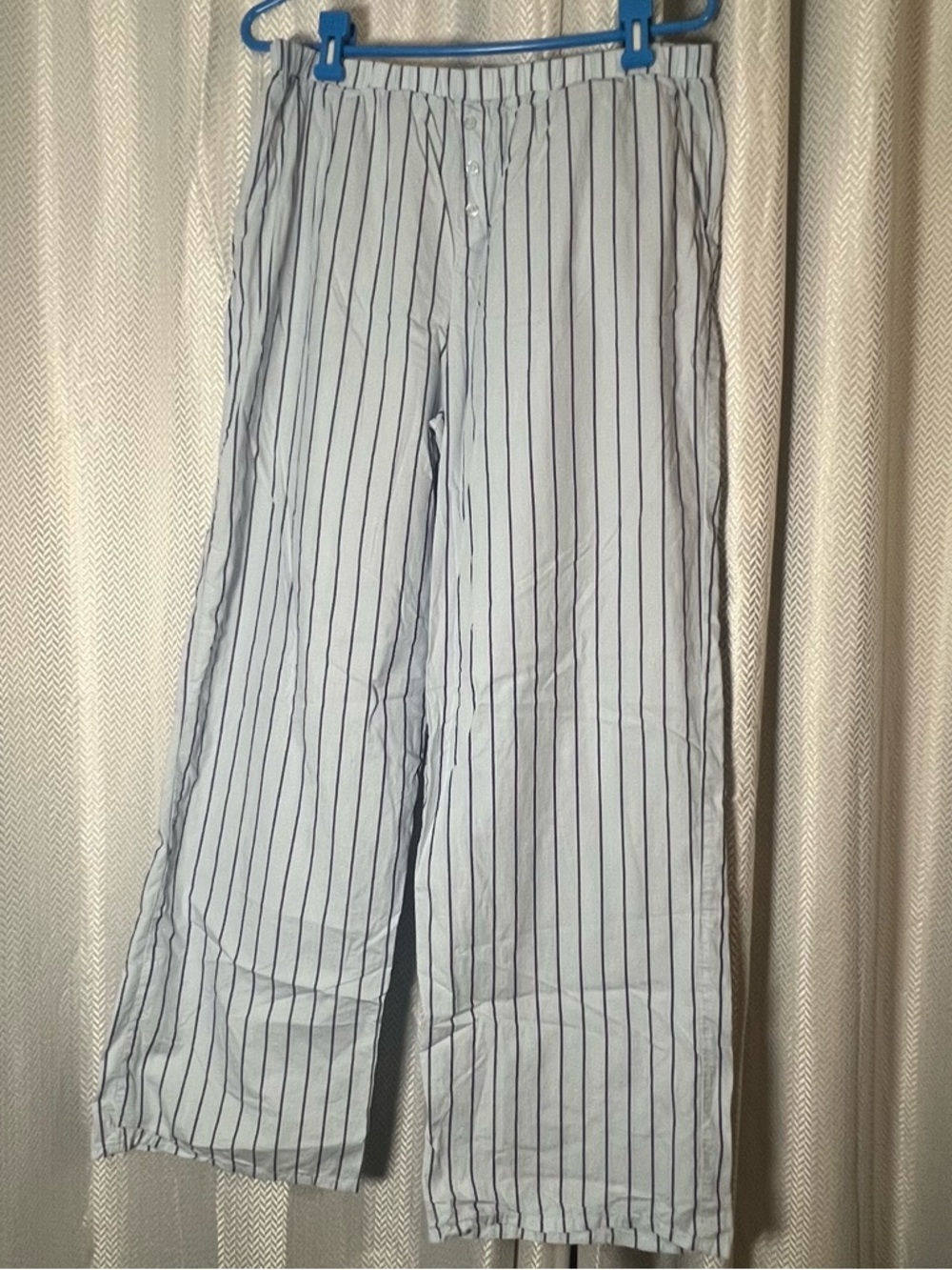 Forever 21 Light Blue and Navy Pinstripe Women's Pajama Pants Size: L NWOT